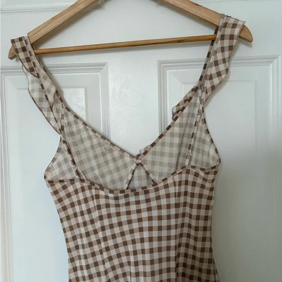 Realisation Par Brown and White Checkered Mini Dress - Picture 7 of 8